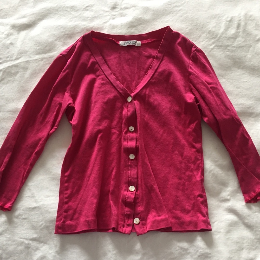 Japanese brand “chez toi”Fusha Pink cardigan